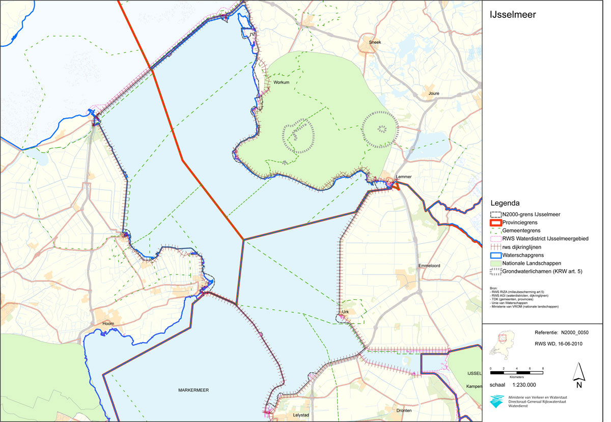 Oude Waterkaart IJsselmeer